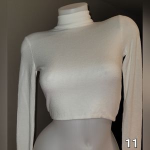 Garage Open-Back Mock Neck Top in white , size small